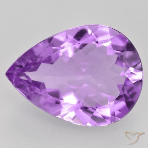 7.71ct Натуральный Розовато-фиолетовый Аметист, Форма груши, VVS-VS