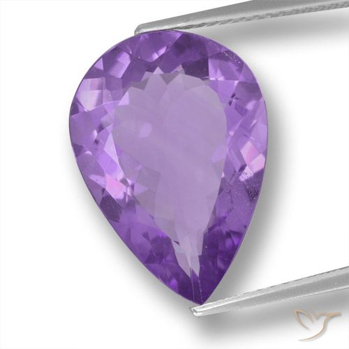 7.47ct Натуральный Средний фиолетовый Аметист, Форма груши, VVS-VS