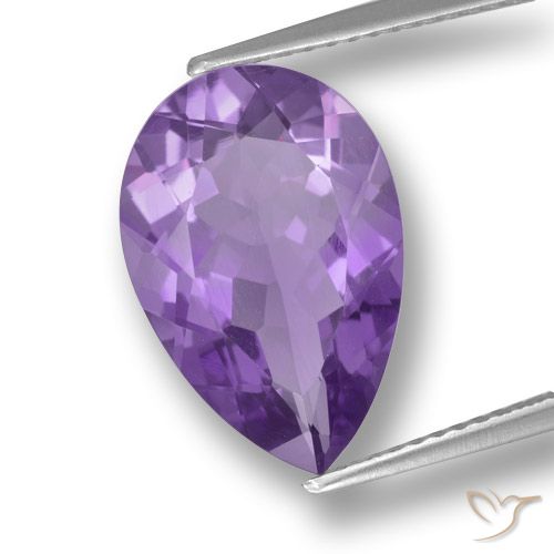 4.60ct Натуральный Темно-фиолетовый Аметист, Форма груши, Чистота VVS