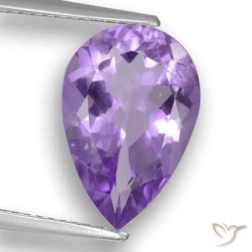 4.33ct Натуральный Средний фиолетовый Аметист, Форма груши, Чистота VVS