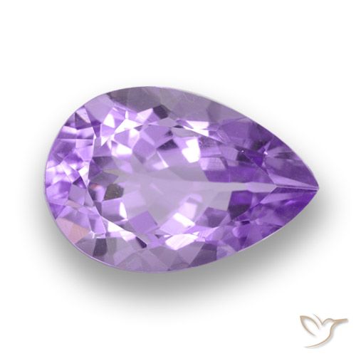 6.29ct Натуральный Средний фиолетовый Аметист, Форма груши, Чистота VVS