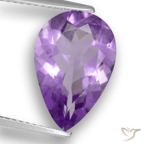 4.34ct Натуральный Темно-фиолетовый Аметист, Форма груши, VVS-VS