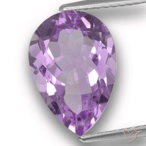 3.72ct Натуральный Средний розовый фиолетовый Аметист, Форма груши, VVS-VS