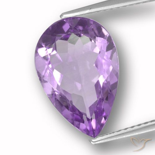 4.91ct Натуральный Темно-фиолетовый Аметист, Форма груши, VVS-VS