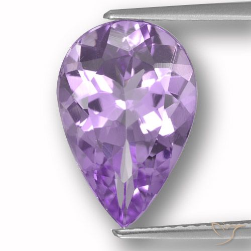 4.55ct Натуральный Средний фиолетовый Аметист, Форма груши, Чистота VVS