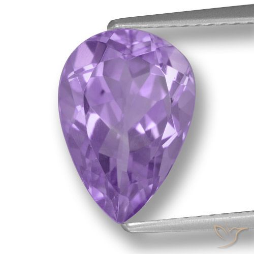 3.79ct Натуральный Розовато-фиолетовый Аметист, Форма груши, Чистота VVS