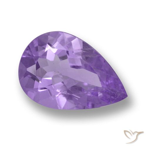 2.84ct Натуральный Средний фиолетовый Аметист, Форма груши, VVS-VS