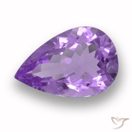 4.63ct Натуральный Средний фиолетовый Аметист, Форма груши, VVS-VS