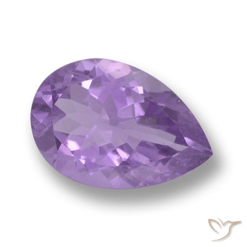 5.30ct Натуральный Средний фиолетовый Аметист, Форма груши, Чистота VS