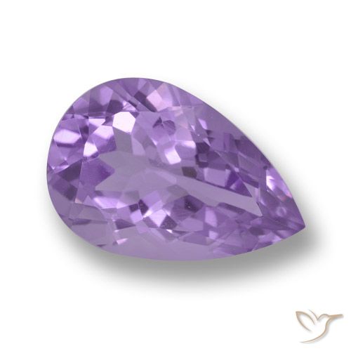4.94ct Натуральный Розовато-фиолетовый Аметист, Форма груши, Чистота VVS