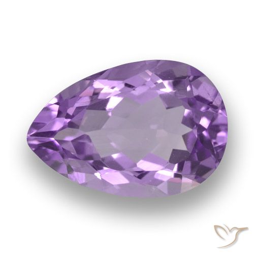 4.00ct Натуральный Средний фиолетовый Аметист, Форма груши, Чистота VVS