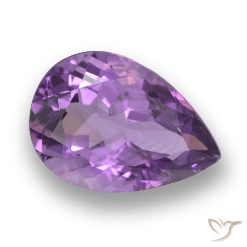 3.88ct Натуральный Глубокий пурпурно-фиолетовый Аметист, Форма груши, VVS-VS
