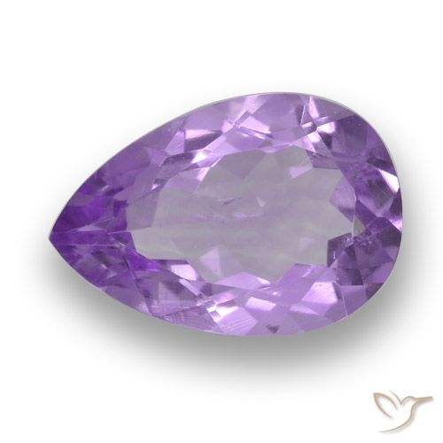 3.74ct Натуральный Средний фиолетовый Аметист, Форма груши, Чистота VS
