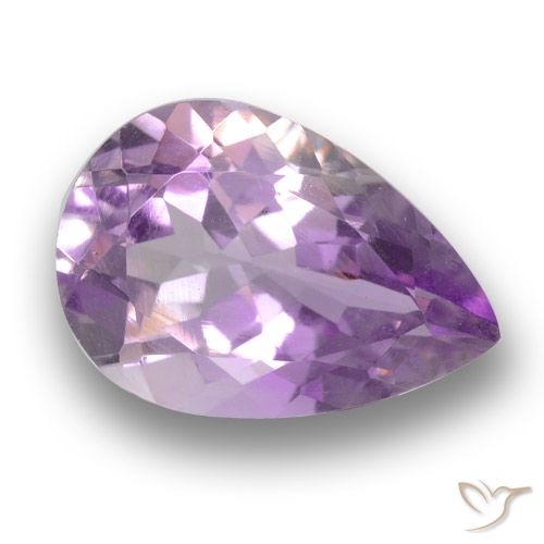 3.45ct Натуральный Розовато-фиолетовый Аметист, Форма груши, Чистота VS