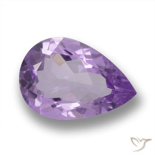3.48ct Натуральный Средний фиолетовый Аметист, Форма груши, Чистота VVS