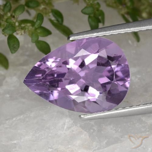 3.43ct Натуральный Средний фиолетовый Аметист, Форма груши, Чистота VS