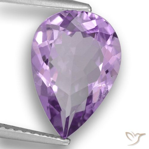2.84ct Натуральный Средний фиолетовый Аметист, Форма груши, Чистота VS