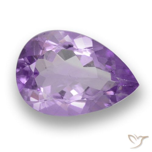 3.14ct Натуральный Средний фиолетовый Аметист, Форма груши, Чистота VS