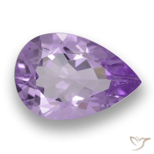 2.88ct Натуральный Средний фиолетовый Аметист, Форма груши, Чистота VS