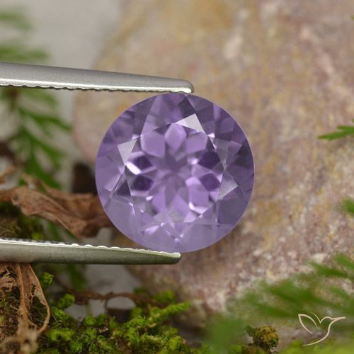 3.46ct Натуральный Средний фиолетовый Аметист, Круглый, Чистота VVS