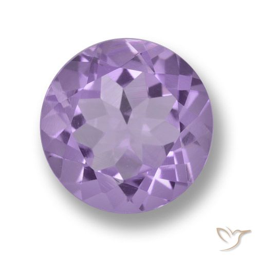 3.29ct Натуральный Средне-светло-фиолетовый Аметист, Круглый, Чистота VVS
