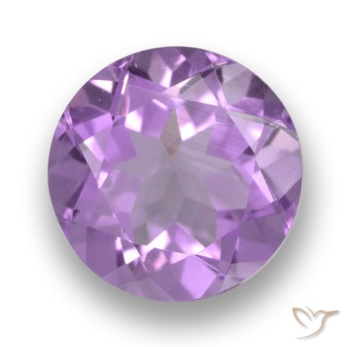 2.52ct Натуральный Средний розовато-фиолетовый Аметист, Круглый, Чистота VVS