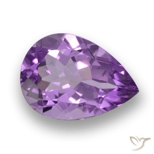 4.64ct Натуральный Средне-темно-фиолетовый Аметист, Форма груши, Чистота VVS