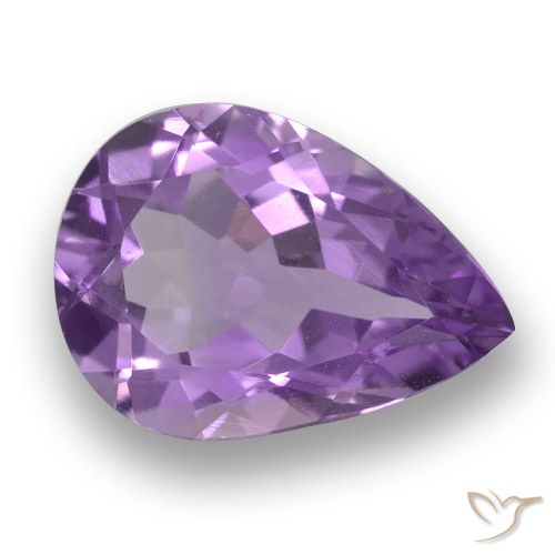 4.40ct Натуральный Розовато-фиолетовый Аметист, Форма груши, Чистота VS