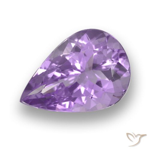 4.24ct Натуральный Розовато-фиолетовый Аметист, Форма груши, Чистота VVS