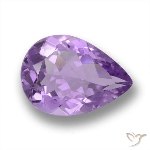 4.18ct Натуральный Средний фиолетовый Аметист, Форма груши, Чистота VVS