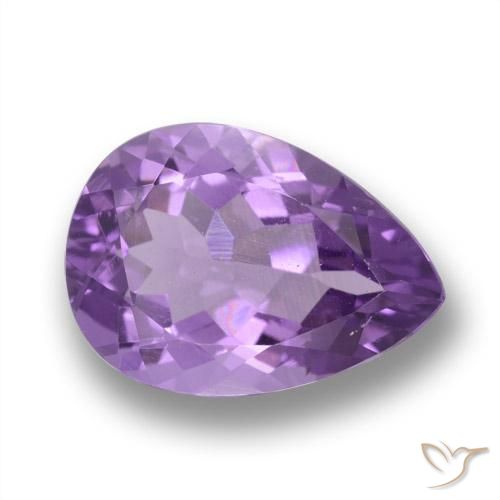 4.87ct Натуральный Средний фиолетовый Аметист, Форма груши, Чистота VVS