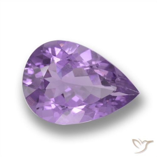 4.33ct Натуральный Средний фиолетовый Аметист, Форма груши, Чистота VVS
