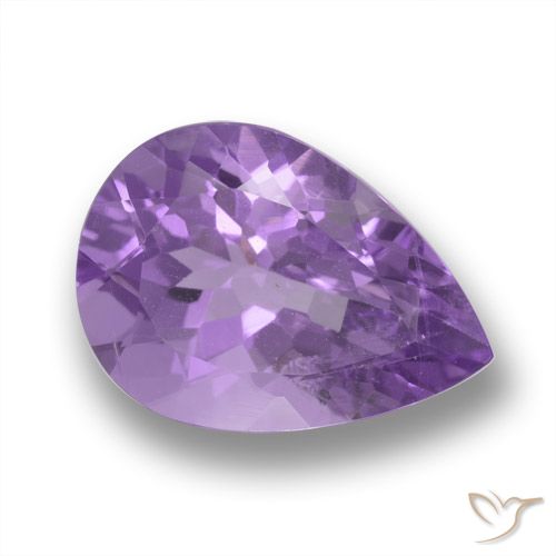 4.57ct Натуральный Розовато-фиолетовый Аметист, Форма груши, VVS-VS