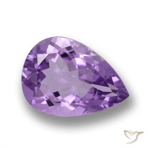 4.43ct Натуральный Средний фиолетовый Аметист, Форма груши, Чистота VVS