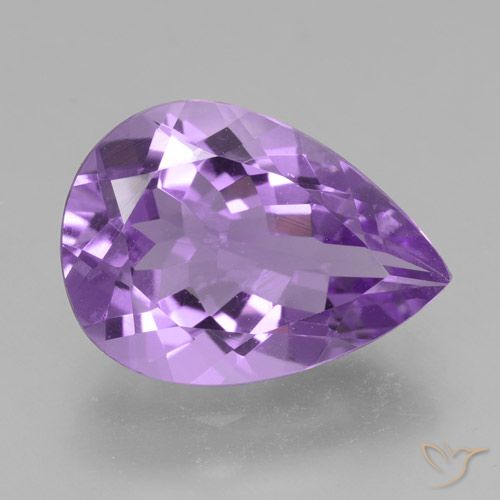 4.40ct Натуральный Пурпурно-фиолетовый Аметист, Форма груши, Чистота VVS