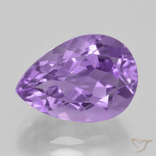 5.28ct Натуральный Средний пурпурно-фиолетовый Аметист, Форма груши, Чистота VVS