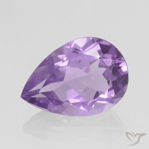 4.59ct Натуральный Средний фиолетовый Аметист, Форма груши, Чистота VVS