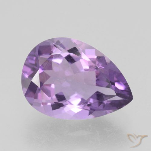 4.65ct Натуральный Средний фиолетовый Аметист, Форма груши, Чистота VVS