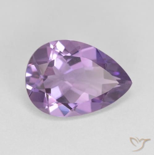 4.35ct Натуральный Средний фиолетовый Аметист, Форма груши, Чистота VVS