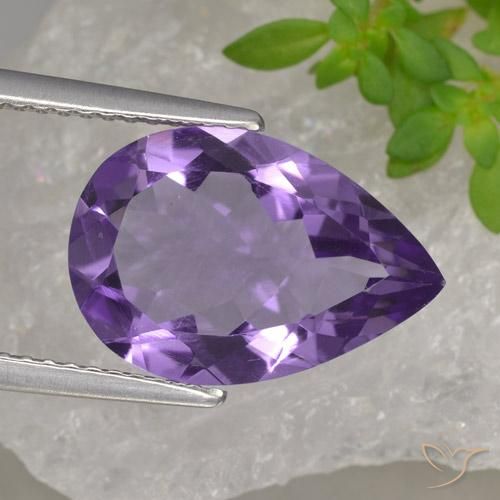 4.27ct Натуральный Средний фиолетовый Аметист, Форма груши, VVS-VS