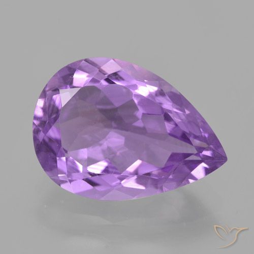 4.43ct Натуральный Средний фиолетовый Аметист, Форма груши, VVS-VS