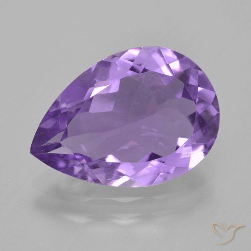 3.92ct Натуральный Средний фиолетовый Аметист, Форма груши, VVS-VS