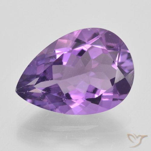 4.75ct Натуральный Интенсивный фиолетовый Аметист, Форма груши, Чистота VVS