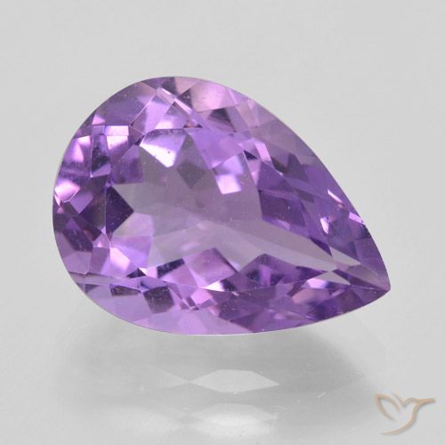 4.59ct Натуральный Пурпурно-фиолетовый Аметист, Форма груши, Чистота VVS