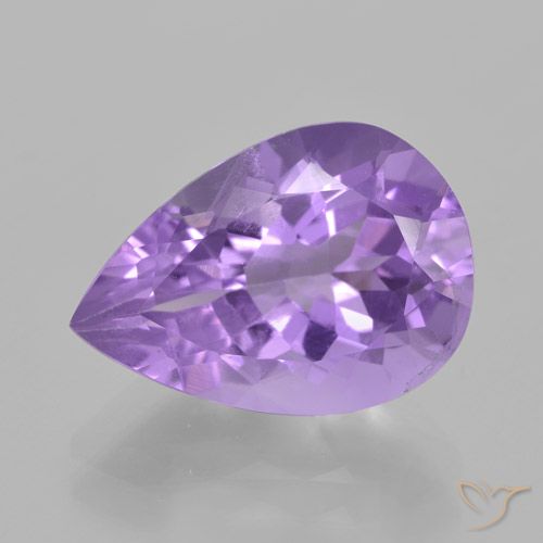 4.93ct Натуральный Средний фиолетовый Аметист, Форма груши, Чистота VVS