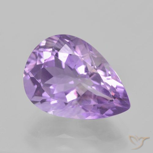 5.01ct Натуральный Средний фиолетовый Аметист, Форма груши, Чистота VVS