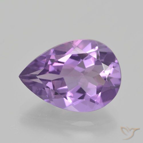 4.56ct Натуральный Средний фиолетовый Аметист, Форма груши, VVS-VS