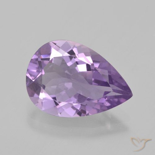 3.76ct Натуральный Средний фиолетовый розовый Аметист, Форма груши, VVS-VS