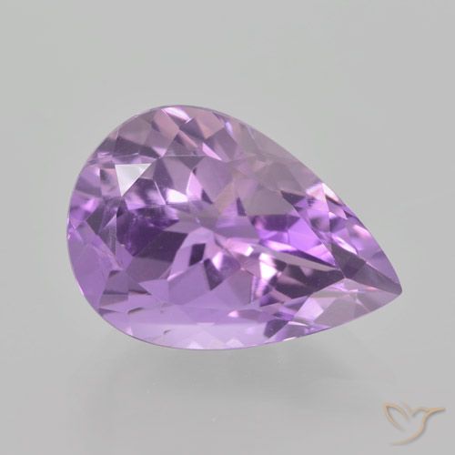 5.25ct Натуральный Розовато-Ирис Фиолетовый Аметист, Форма груши, VVS-VS