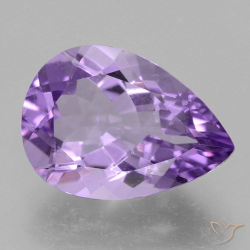 4.59ct Натуральный Средний фиолетовый Аметист, Форма груши, Чистота VVS
